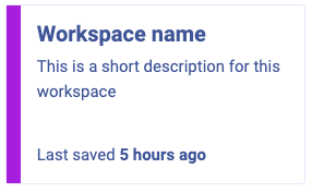 Workspace card with details